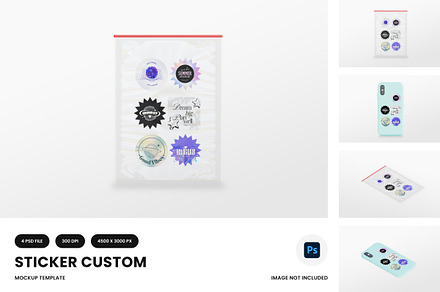 Sticker Mockups Template for Custom
