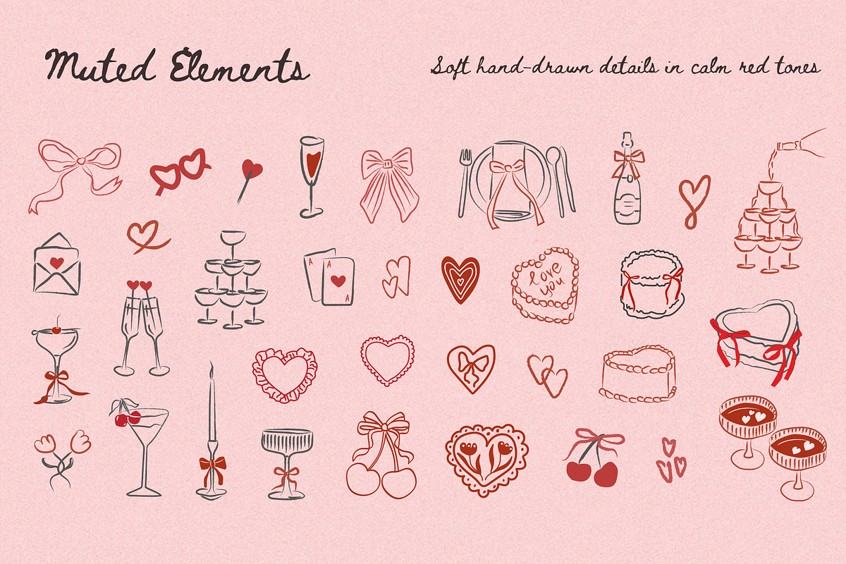 LOVEBOUND Hand Drawn Love Clipart, a Decorative Illustration by millering (Photo 5 of 13)