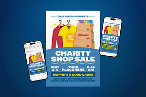 Charity Shop Sale Event Flyer Set, a Flyer Template by The Good Store