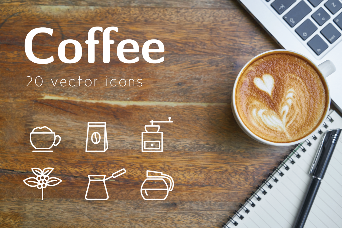 COFFEE - vector line icons, an Outline Icon by marusdesign (Photo 1 of 2)