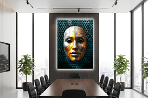 Golden & Silver Cracked Mask Art, a Decorative Illustration by Atelier Nocturne Graphic