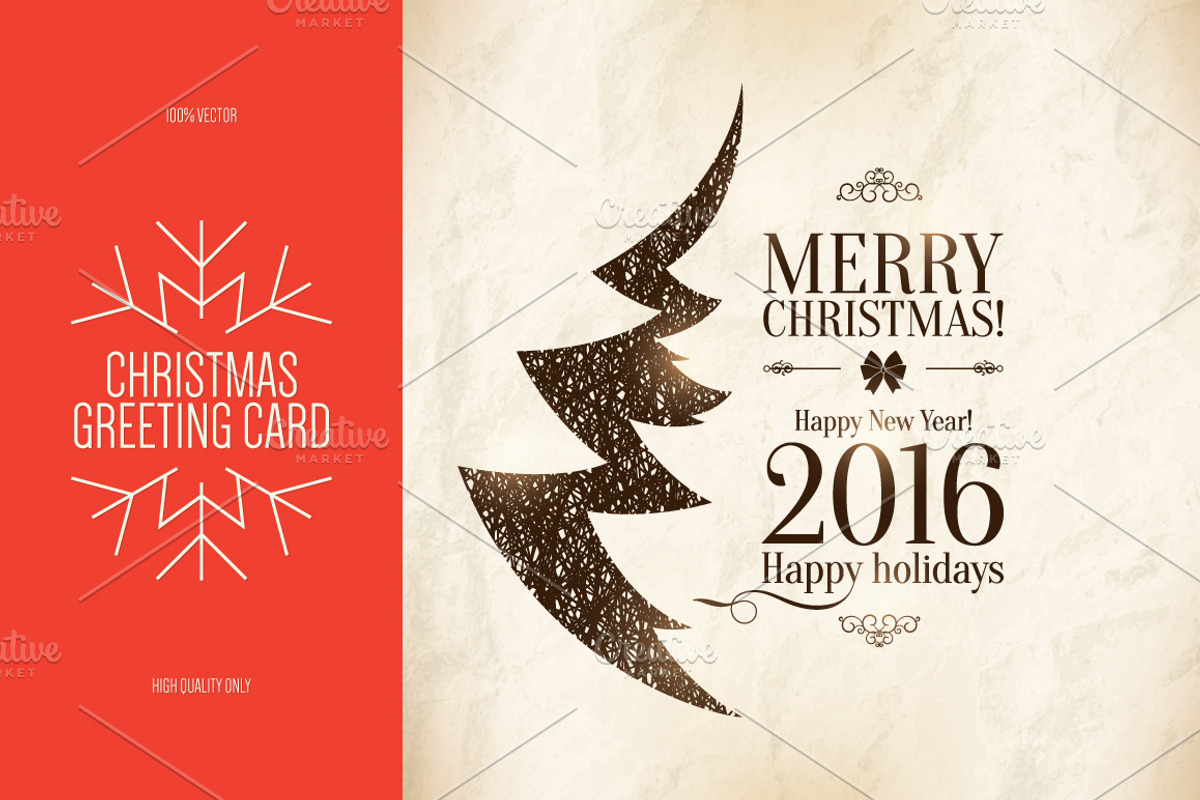 Christmas and New Year greeting card, a Card Template by Restaurant Menu & Logos