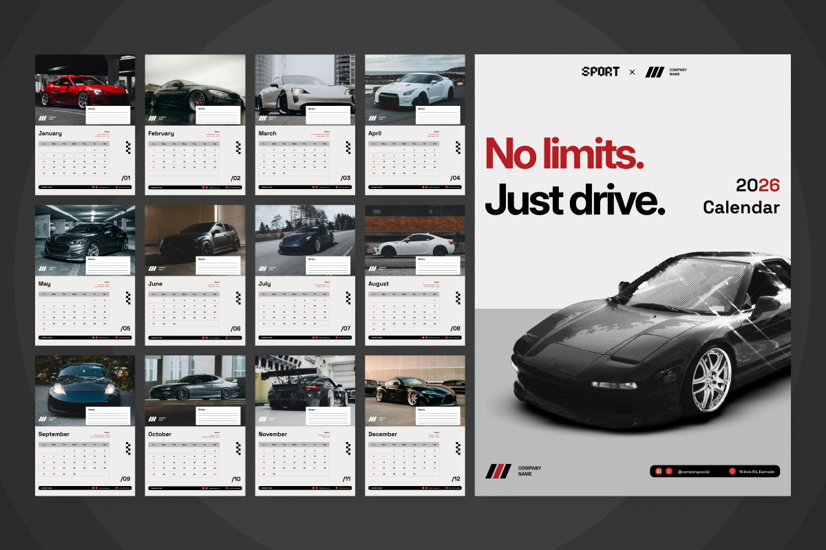 Modern Car Company Wall Calendar preview 4