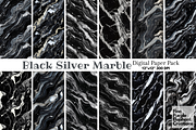 Black Silver Marble Texture, a Pattern Graphic by Fine Purple Elephant (Thumbnail 1 of 5)