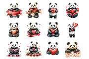 Valentine Panda Red Heart, an Illustration by Design Market (Thumbnail 3 of 3)