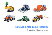 Farm tractors, agriculture machines, a Transportation Illustration by Good Studio (Thumbnail 1 of 7)