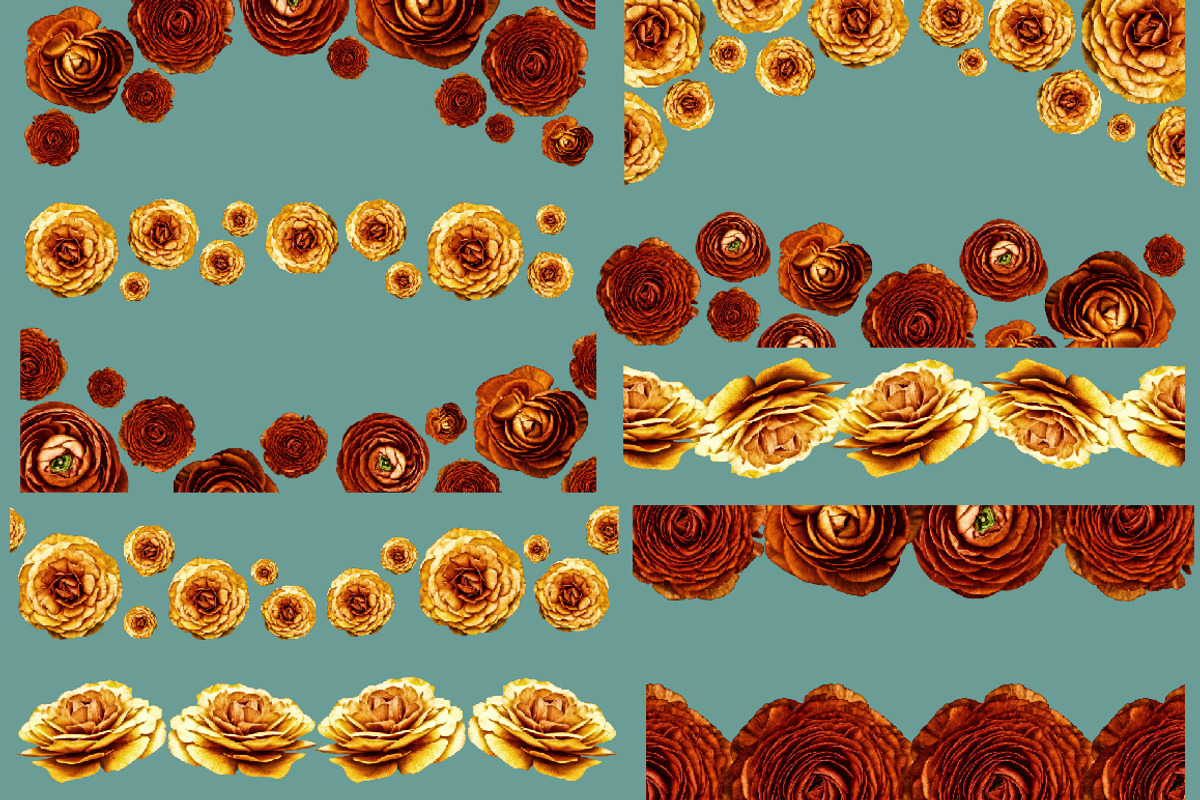 Ranunculus Borders & Autumn ClipArt, an Object Graphic by Turning Moss (Photo 5 of 6)