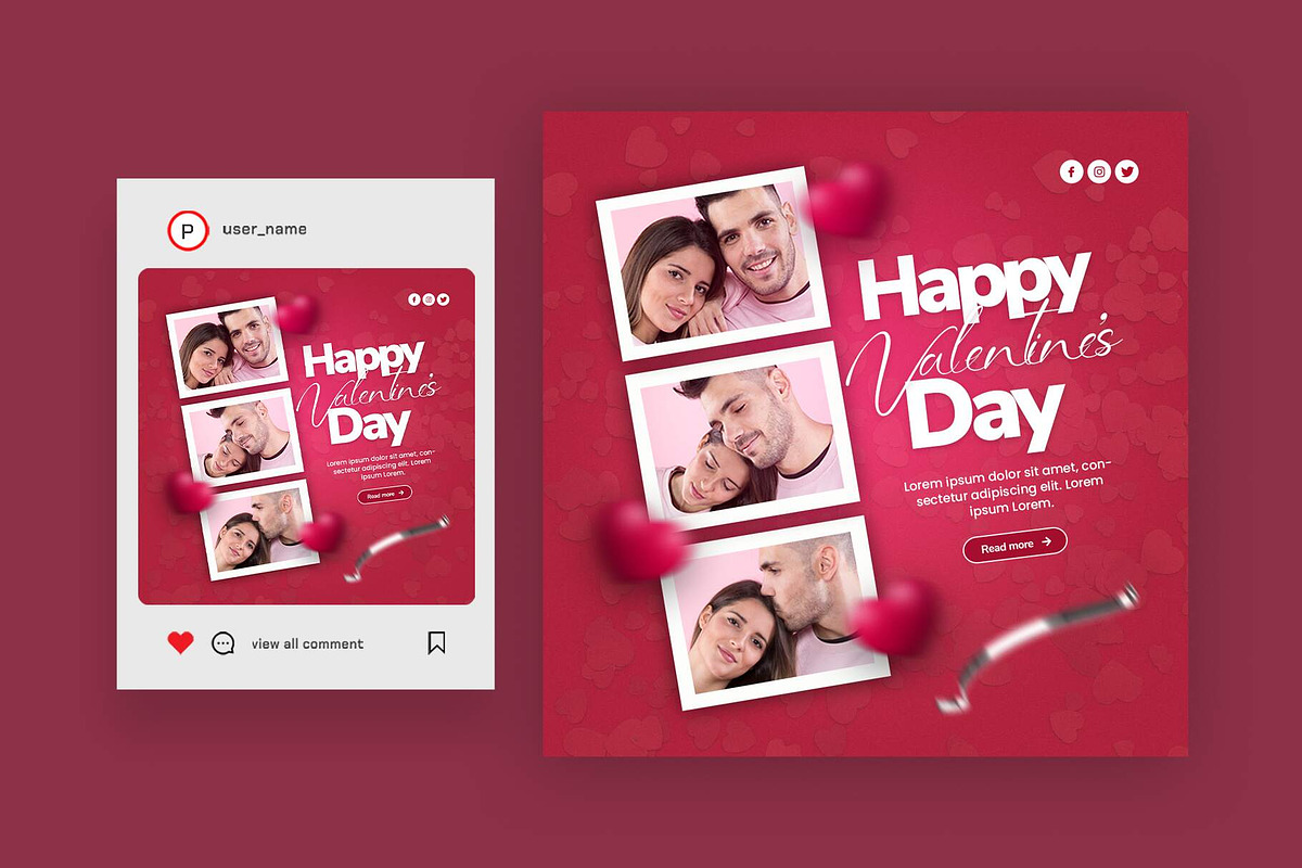 Valentine's Day Post Template, a Social Media Template by Saman Osama (Photo 2 of 2)