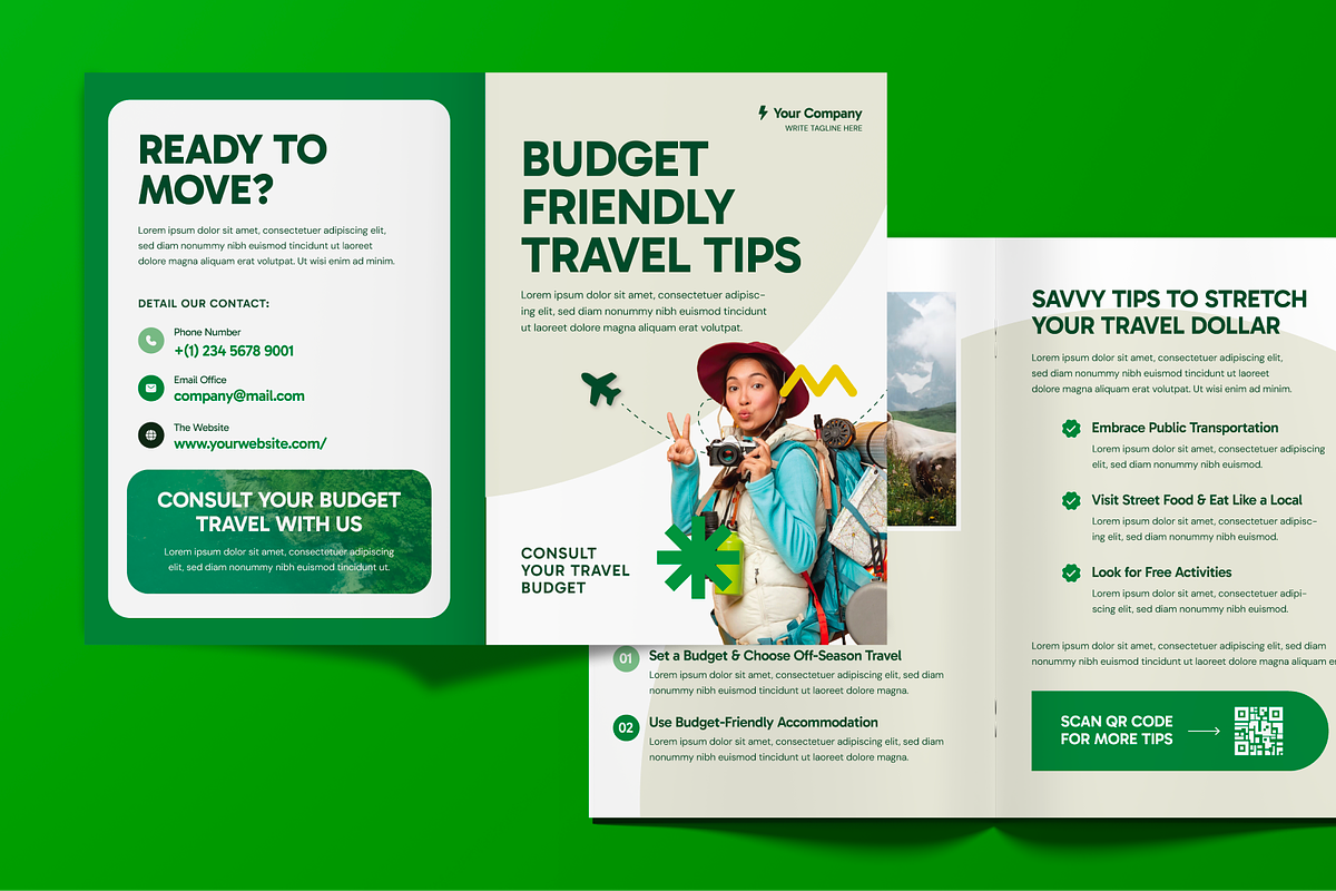 Budget Friendly Travel Tips Bifold, a Brochure Template by MMPixelCraft (Photo 2 of 4)
