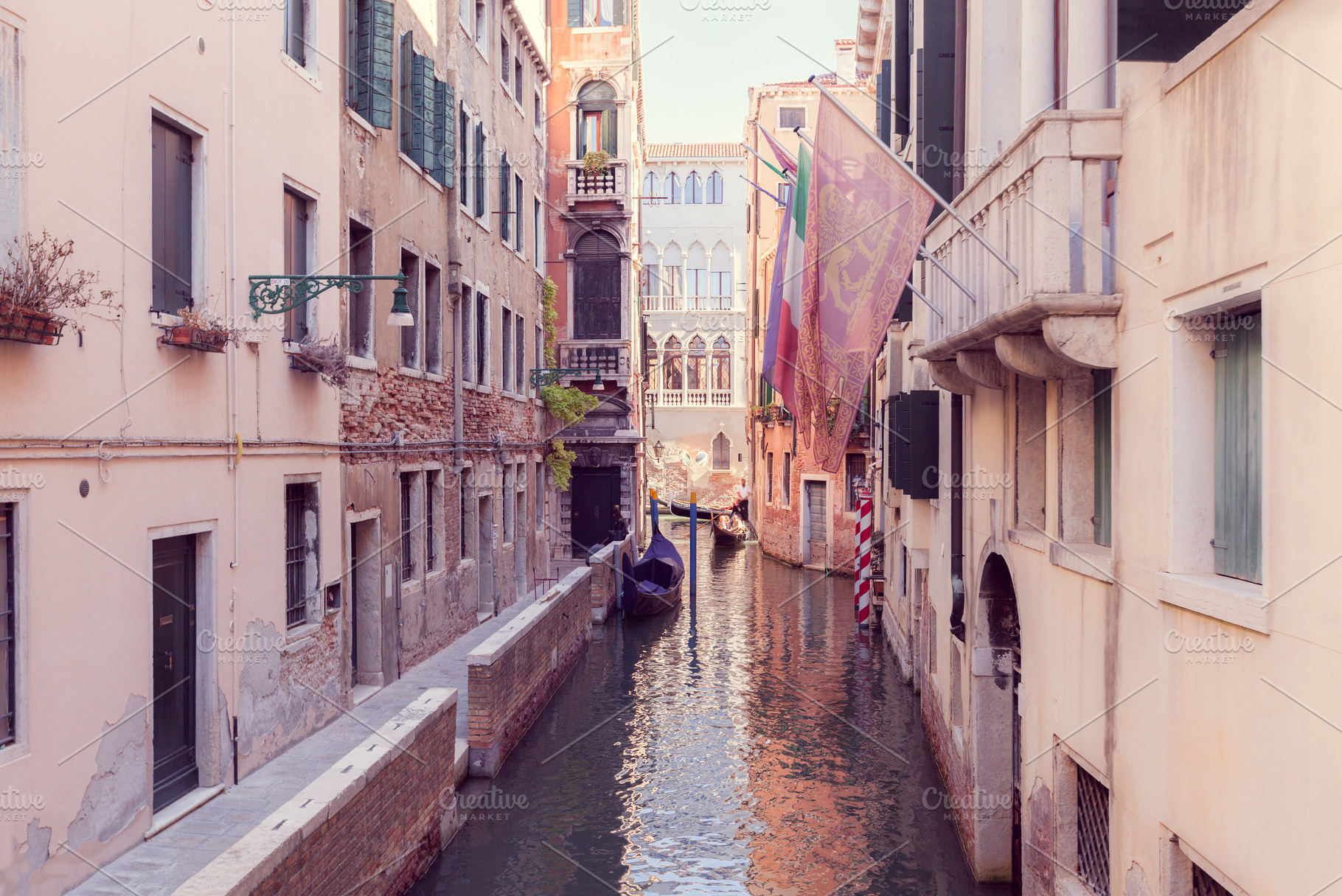 narrow canal in Venice with gandola, an Architecture Photo by Eni_fly