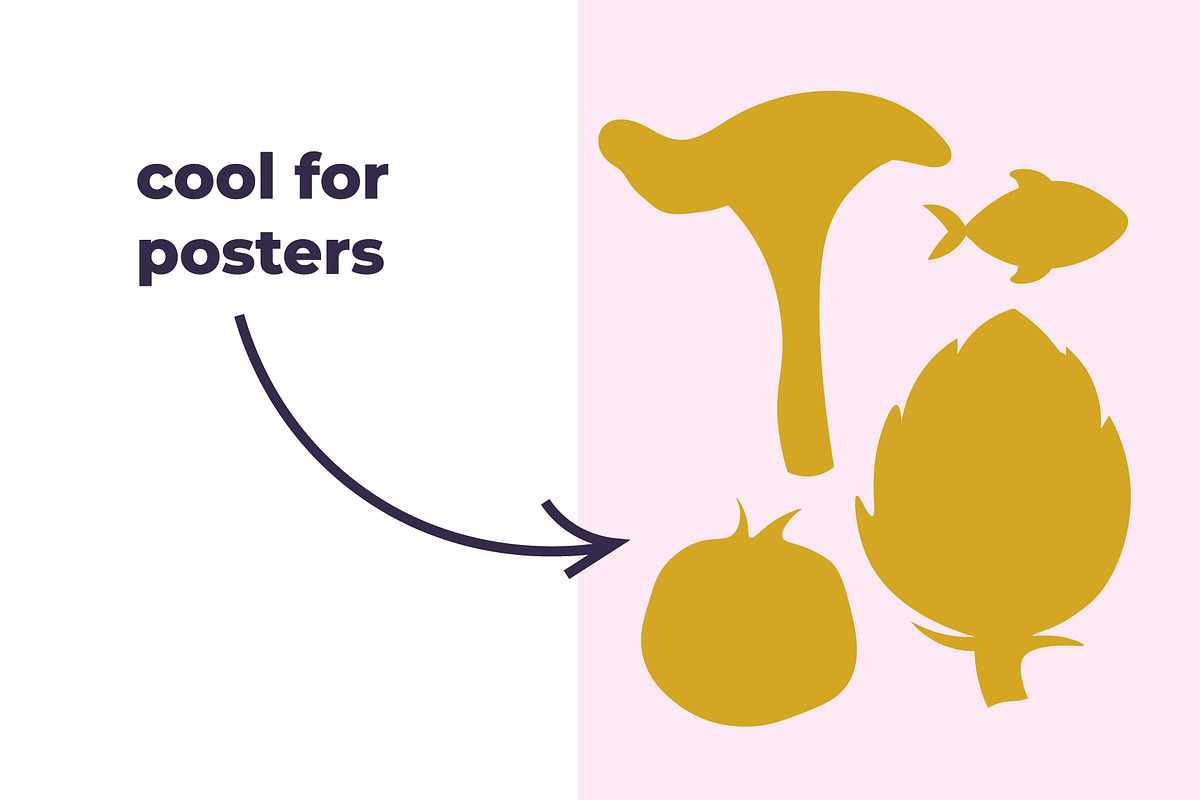 FOOD SHAPES SET (53 ELEMENTS), an Outline Icon by Bonfloret Studio (Photo 7 of 9)