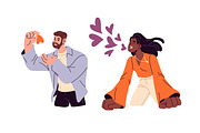 People with hearts, love concept set, a Person Illustration by PaperTrident (Thumbnail 4 of 10)