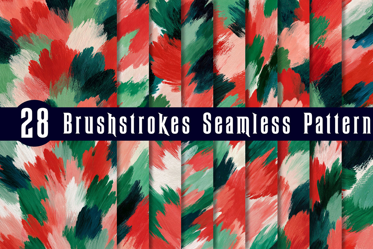 Pink and Green Brushstrokes Seamless, a Pattern Graphic by CreationArt (Photo 1 of 5)