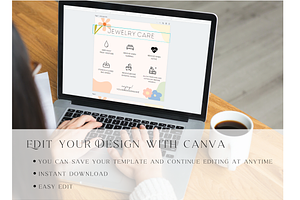 Jewelry Care Card For Canva Template