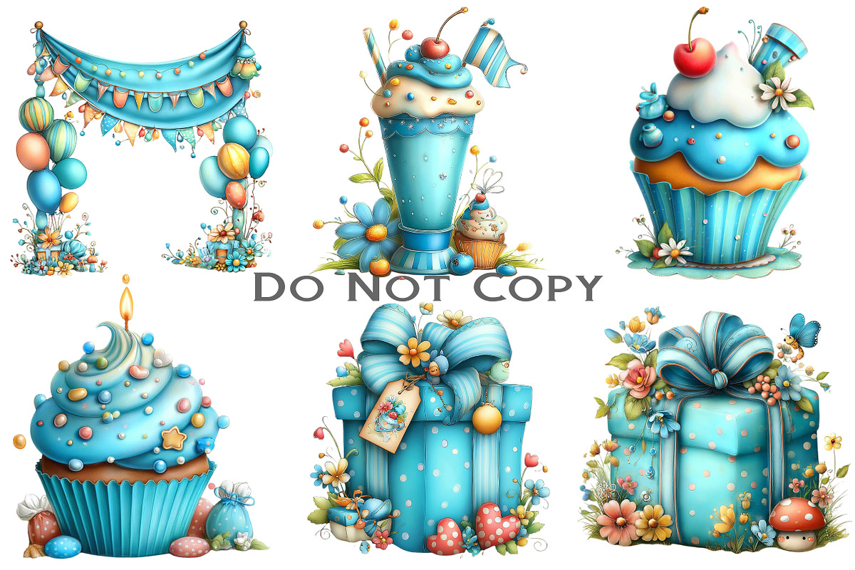 Whimsical Birthday Clipart Bundle, an Illustration by Craft Nest (Photo 3 of 5)