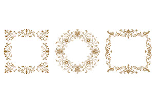 Vintage frames. Floral frame set, an Illustration by Stock-Smart-Start