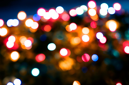 Blured lights, colorful festive background.
