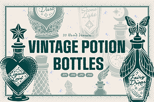 Vintage Potion Bottle Illustrations