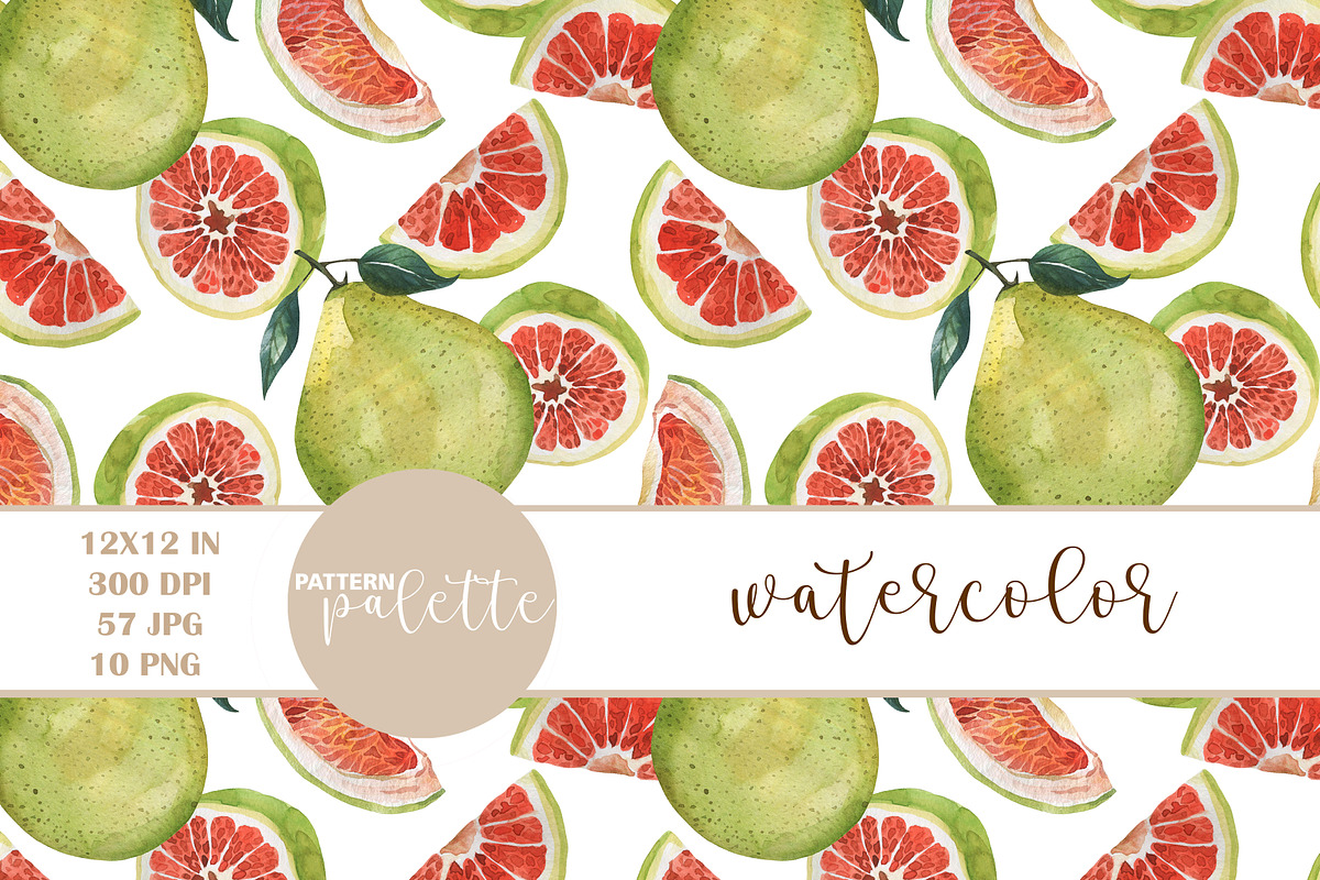 Watercolor Exotic Fruits Patterns, a Pattern Graphic by PatternPalette (Photo 11 of 15)