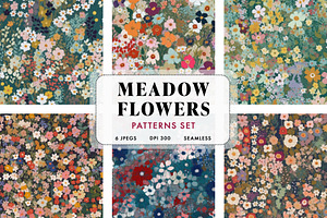 Meadow Flowers Patterns Set