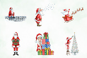 Watercolor Funny Skinny Santa Bundle, an Illustration by Creative Art (Thumbnail 6 of 10)