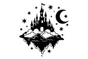 Fantasy Castle Cloud Moon Bundle, an Object Illustration by Gaye Art (Thumbnail 15 of 30)