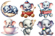Baby Elephant Clipart, an Illustration by Pixels.Craft (Thumbnail 3 of 7)