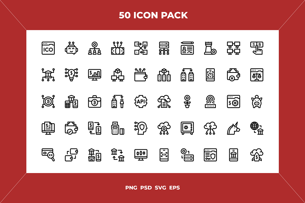 Fintech icons, an Outline Icon by Wencory (Photo 1 of 2)