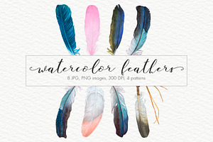 Watercolor Feathers