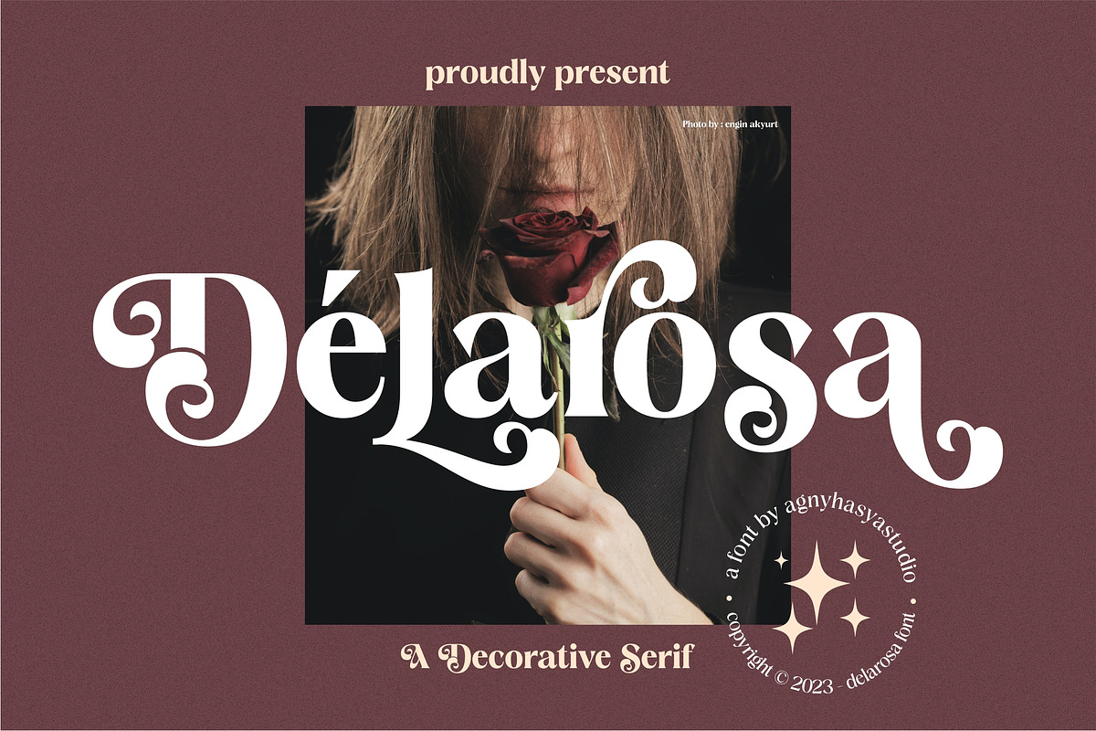 Delarosa - A Decorative Serif, a Serif Font by agnyhasyastudio (Photo 1 of 17)