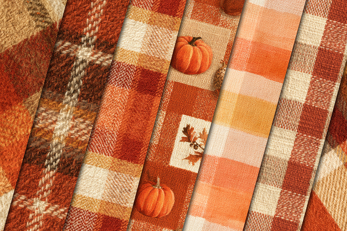 Fall Gingham Seamless Pattern, a Pattern Graphic by Black Bird Studio (Photo 2 of 6)