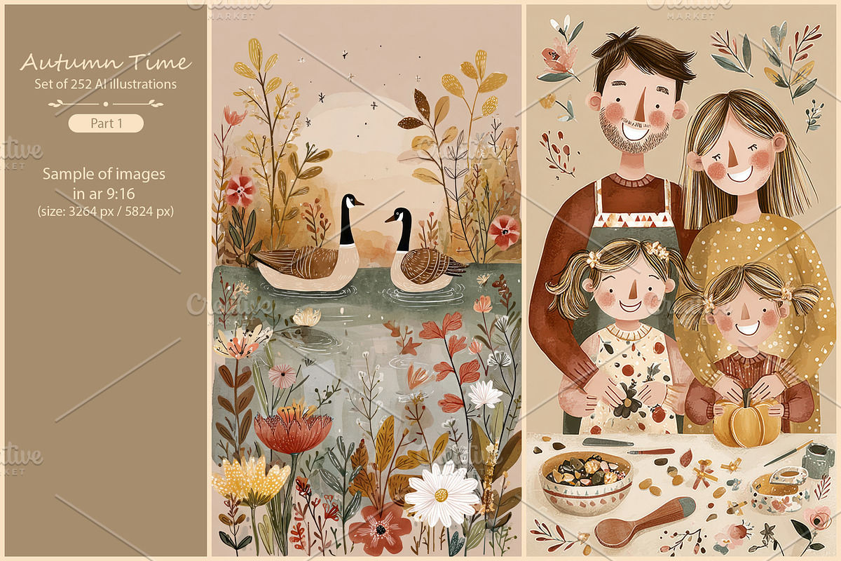 Autumn Time 4- 252 AI illustrations, a Seasonal Illustration by Pundateam (Photo 2 of 9)
