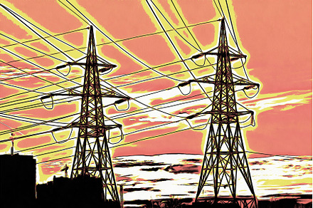 Illustration of Black power line is, an Industrial Photo by Illustrations&photos