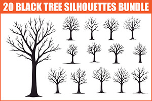 Tree Silhouette Vector Pack, an Illustration by musafir_fashion