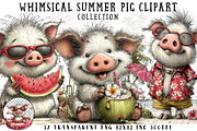 Whimsical Summer Pig Clipart, an Illustration by OK Design (Thumbnail 1 of 6)