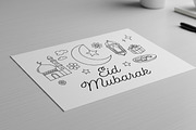 Festive Eid Mubarak Doodles, a Decorative Illustration by Saba Vector (Thumbnail 2 of 3)