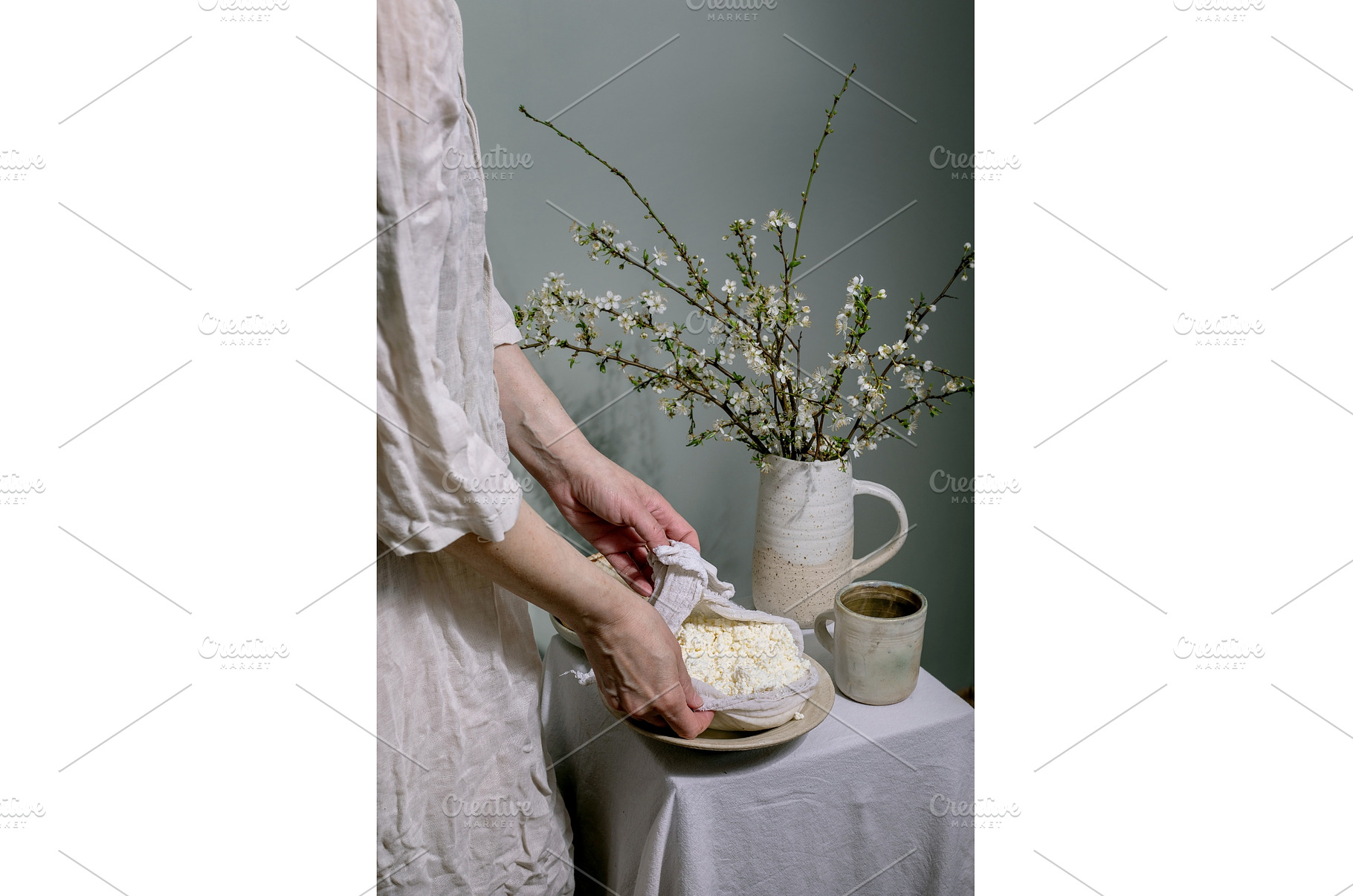 Spring Blossoms With Homemade Cheese, a Person Photo by Natasha Breen