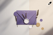 Envelope with Wax Seals and Lavender, a Product Mockup by Custom Scene (Thumbnail 5 of 11)