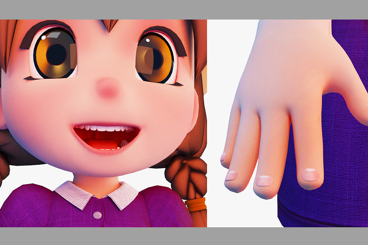 3d Cartoon Girl SG3FC, a Characters & Person 3D Model by LomellRueca (Photo 13 of 27)