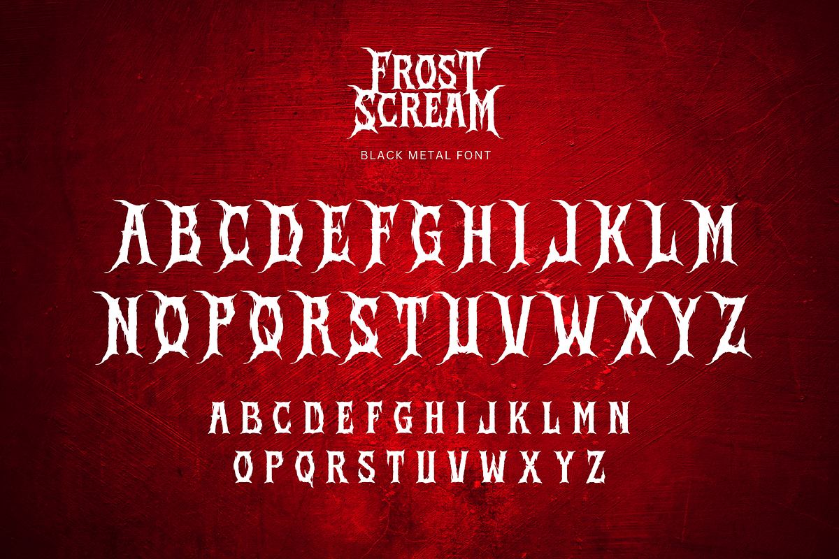 Frost Scream - Black Metal Font, a Blackletter Font by Sronstudio (Photo 11 of 13)