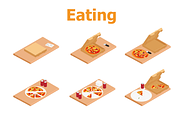 Isometric Pizza Scene Creator, a Food Illustration by Viktorijareut (Thumbnail 6 of 7)