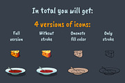 Cartoon Food Icons Game Set, a Food Illustration by Chuchilko shop (Thumbnail 6 of 13)
