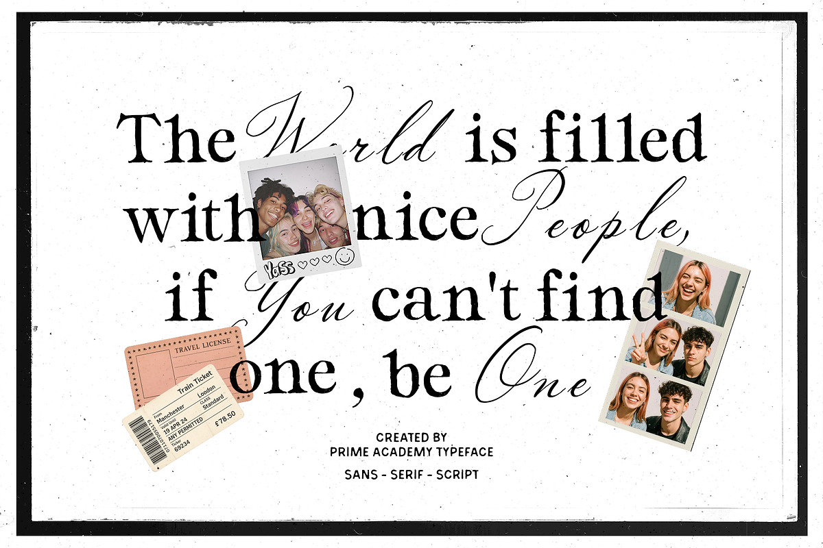 Prime Academy - Vintage Font Trio, a Script Font by Sarid Ezra (Photo 7 of 9)