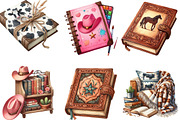 Western Cowgirl Book Clipart, an Illustration by Designking (Thumbnail 2 of 4)