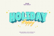 Text Effect Happy Holiday, a Layer Style Add-On by Navy Graphic (Thumbnail 1 of 2)