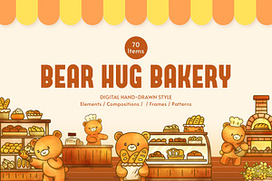 Bear Hug Bakery – Digital Hand-Drawn, an Animal Illustration by CreativeValuation