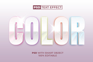 3D Text Effect Colorful Backlight