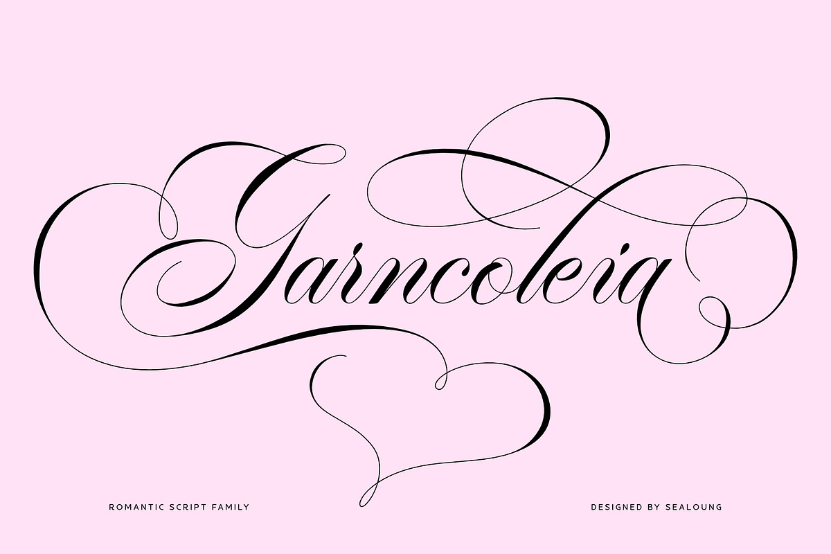 Garncoleia - Romantic Script Family, a Script Font by Sealoung (Photo 1 of 12)