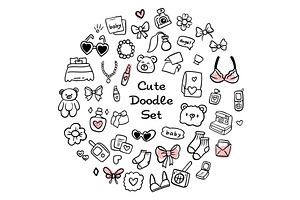 Adorably cute doodles for enhancing, an Illustration by Voodz_shop