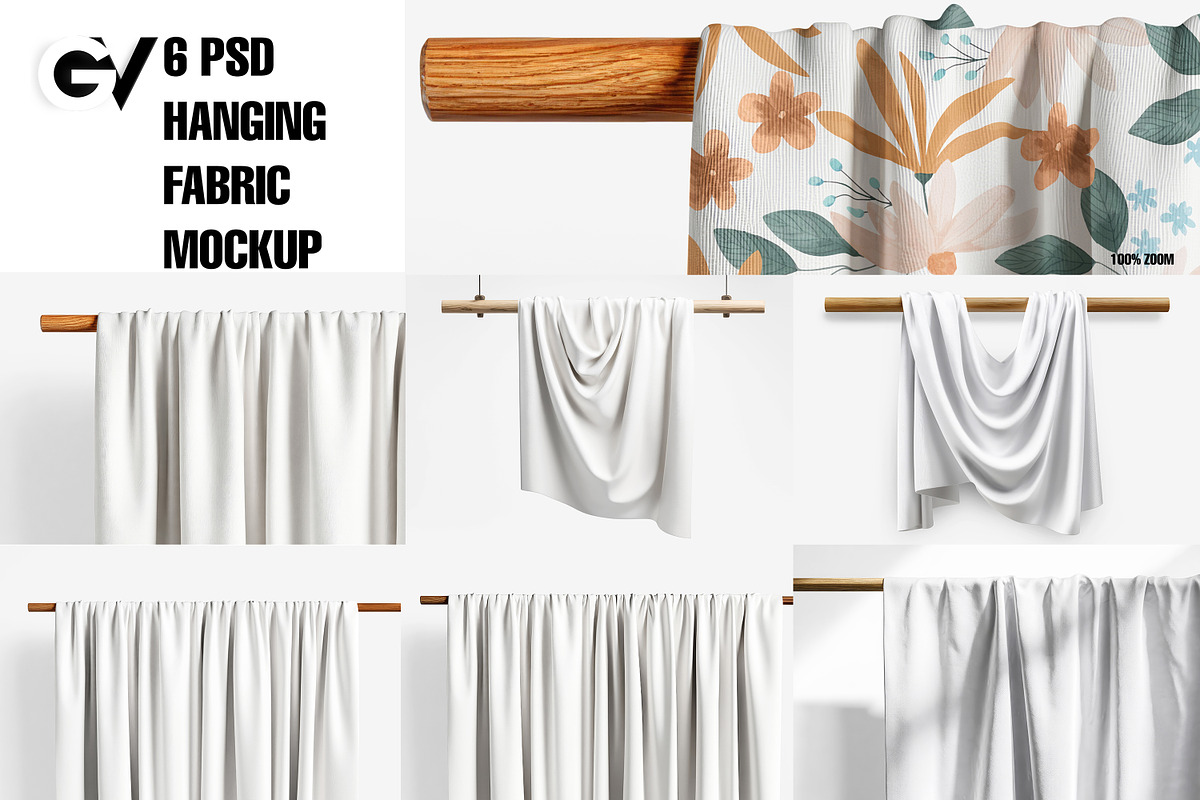 Hanging Fabric Mockup, a Household Mockup by GraphicVil (Photo 3 of 9)